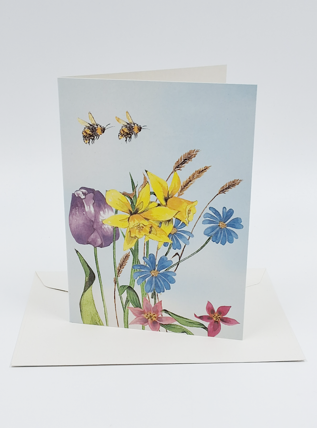 Wenskaart gemengde bloemen 3 (F12329)