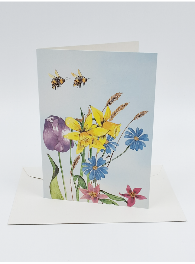 Wenskaart gemengde bloemen 3 (F12329)