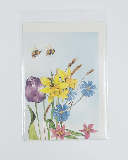 Mixed flowers greeting card 3 (F12329)