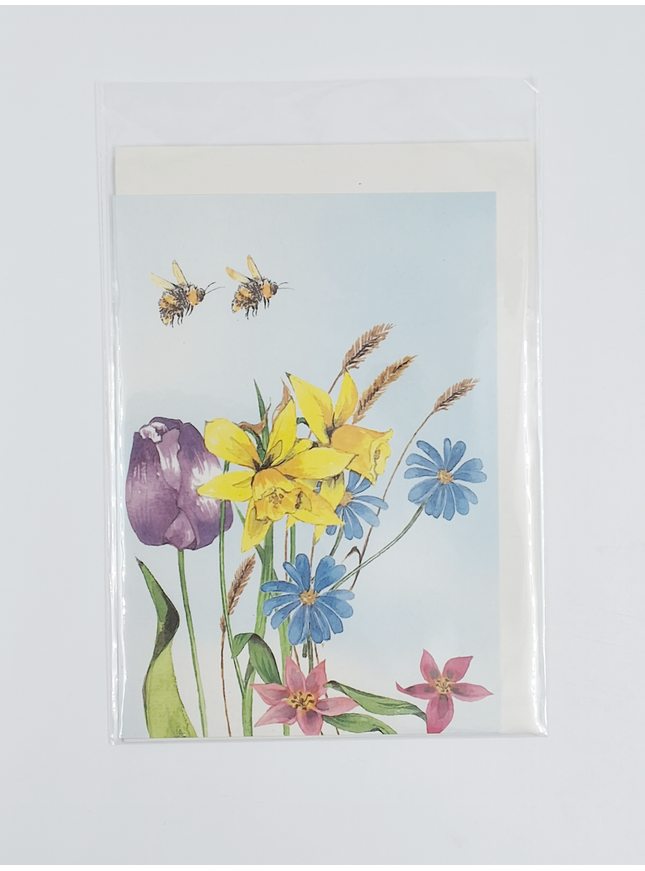 Wenskaart gemengde bloemen 3 (F12329)