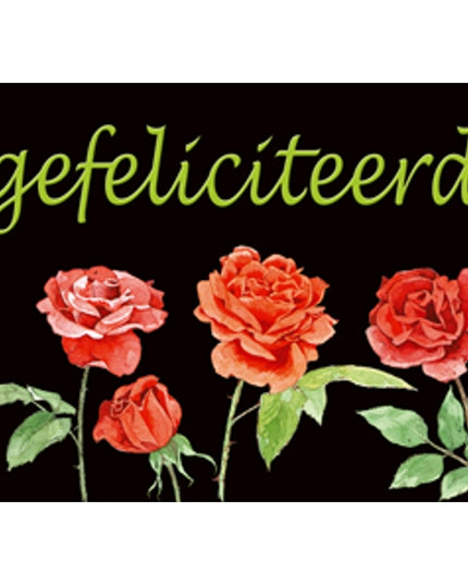 Greeting card 4 roses, congratulations (F12332)