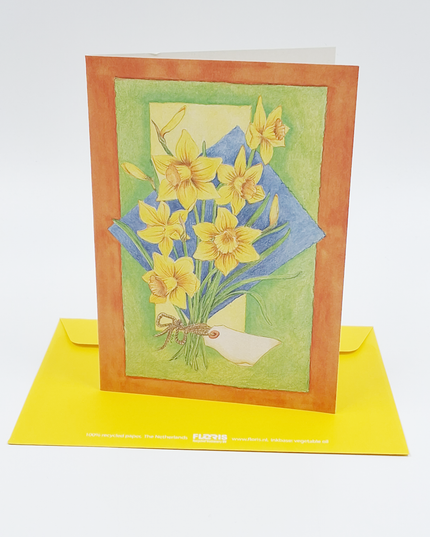 Wenskaart bos gele narcissen (F12341)