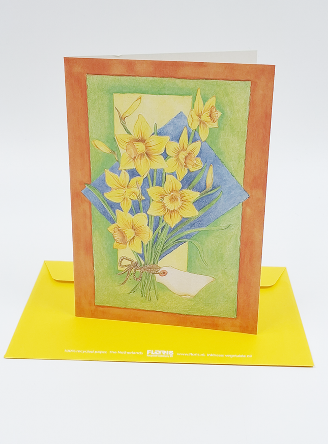 Wenskaart bos gele narcissen (F12341)