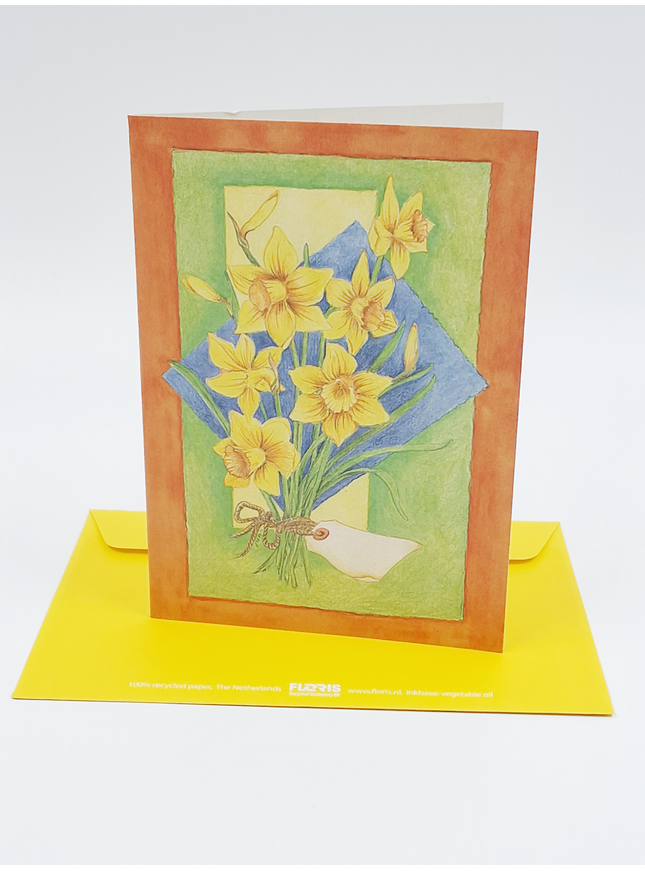 Wenskaart bos gele narcissen (F12341)