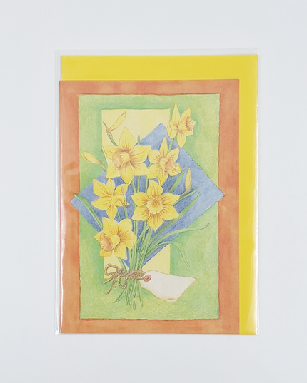 Wenskaart bos gele narcissen (F12341)