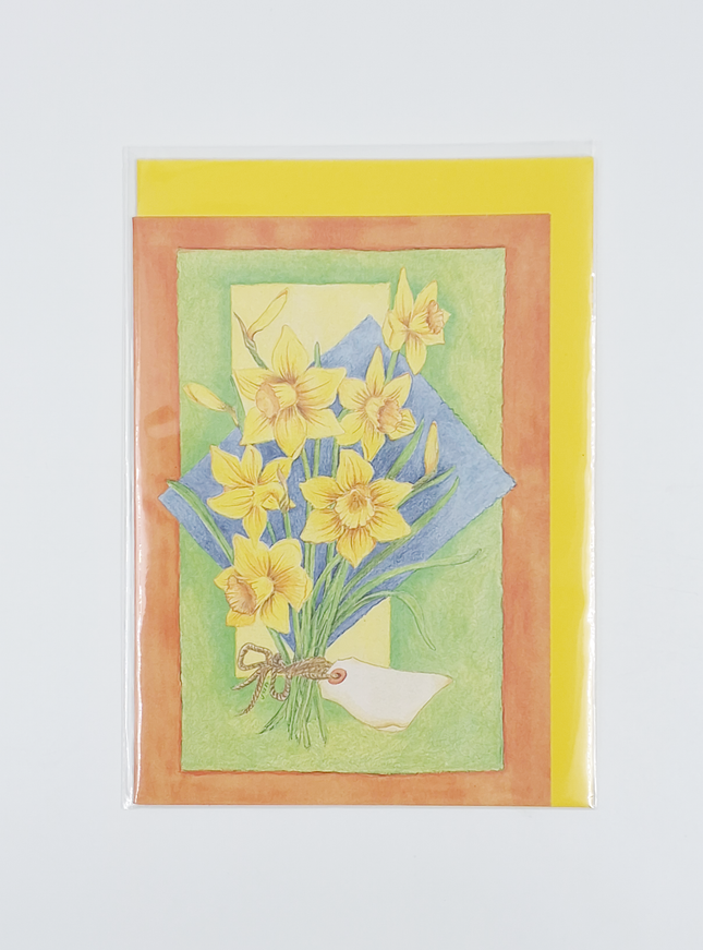 Wenskaart bos gele narcissen (F12341)