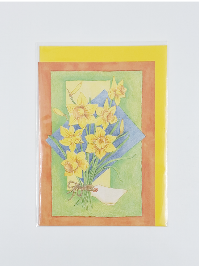 Wenskaart bos gele narcissen (F12341)
