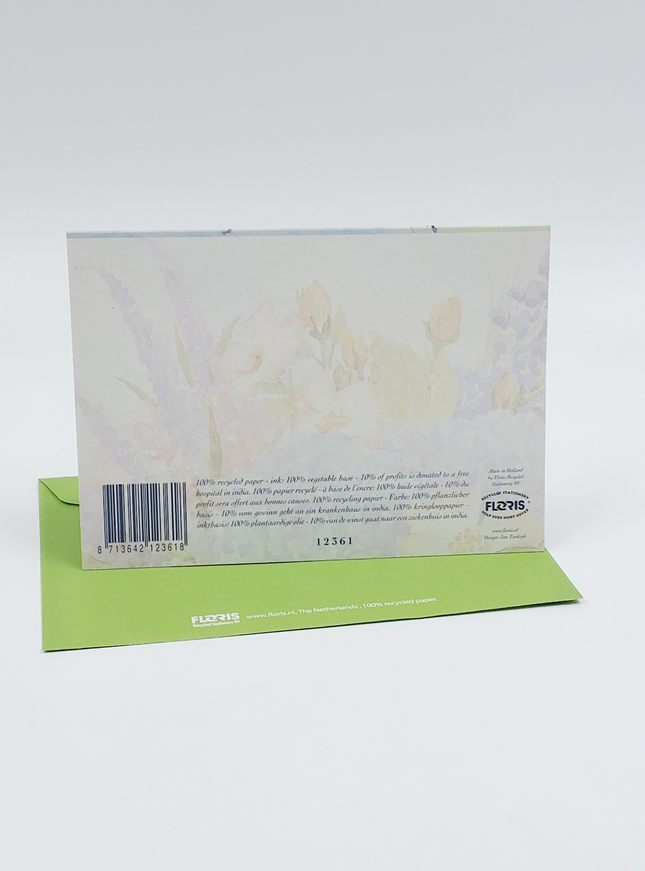 Wenskaart boeket hortensia korenbloemen (F12361)