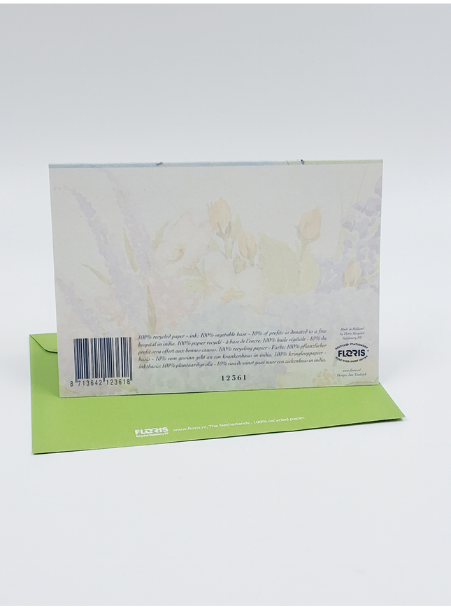 Wenskaart boeket hortensia korenbloemen (F12361)