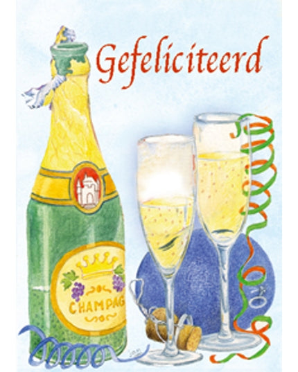 Greeting card champagne, congratulations (F12363)