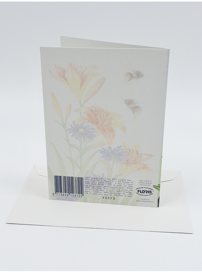 Greeting card lilies bees (F12372)