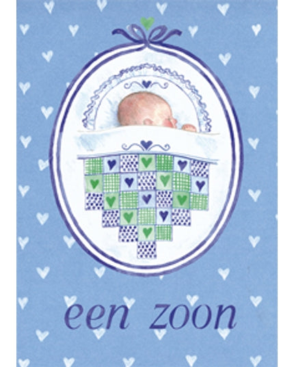 Wenskaart patchwork geboorte zoon (F12373)
