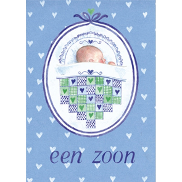 Wenskaart patchwork geboorte zoon (F12373)