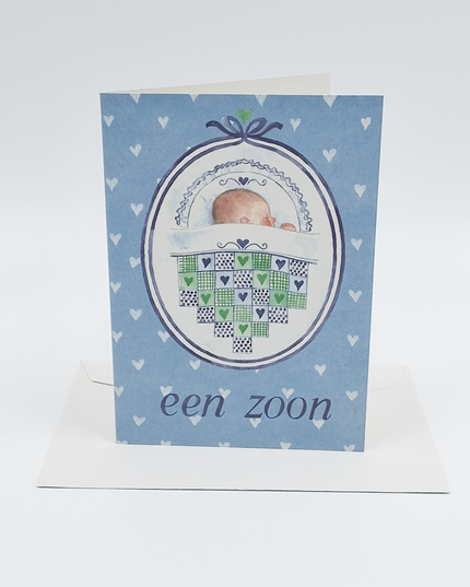 Wenskaart patchwork geboorte zoon (F12373)