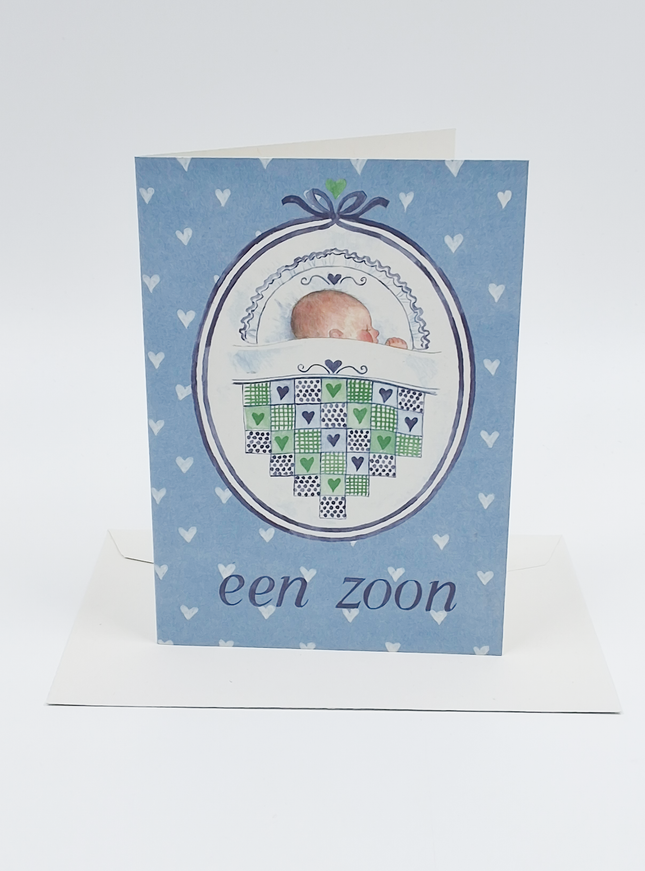 Wenskaart patchwork geboorte zoon (F12373)