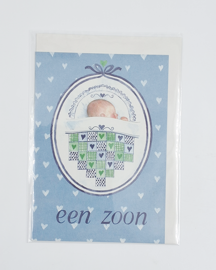 Wenskaart patchwork geboorte zoon (F12373)