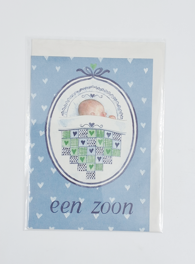 Wenskaart patchwork geboorte zoon (F12373)