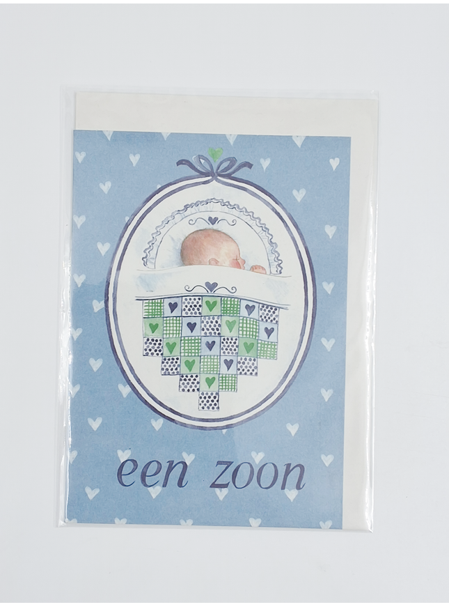 carte de vœux patchwork pour la naissance d'un fils