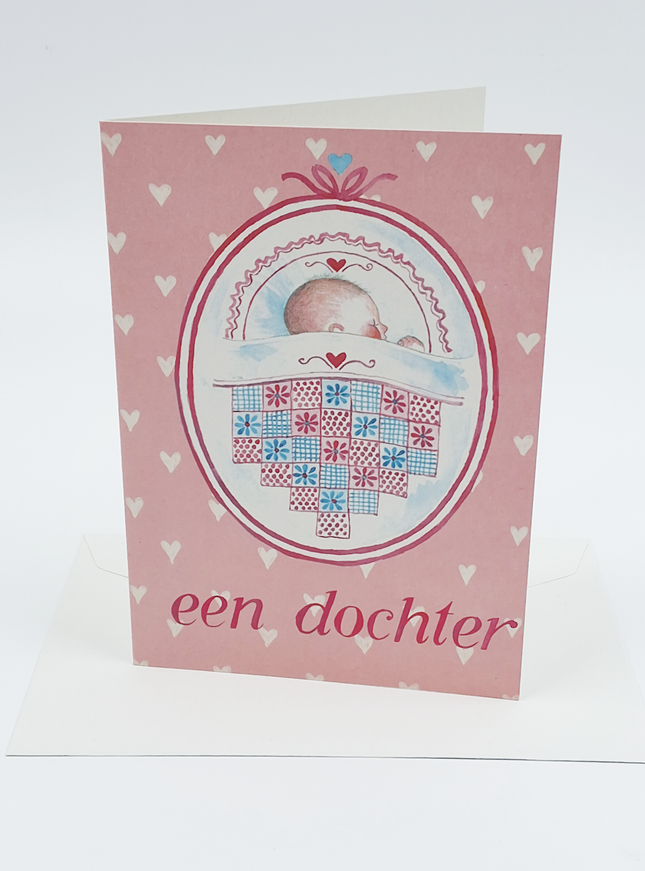 Wenskaart patchwork geboorte dochter (F12374)
