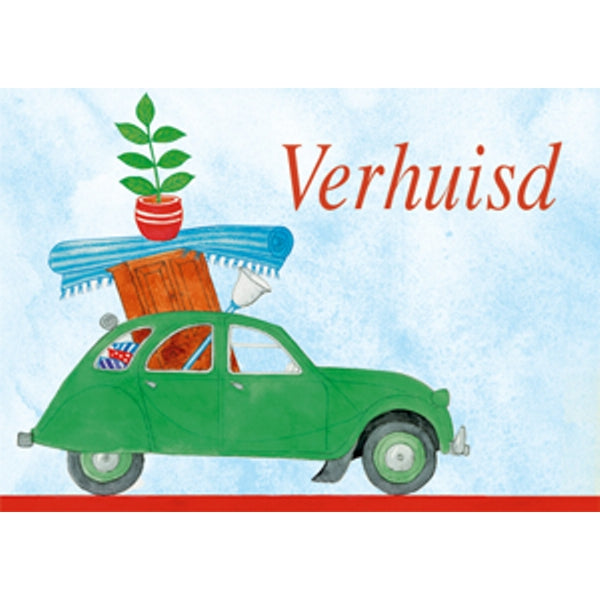 Wenskaart lelijk eendje, verhuisd (F12375)