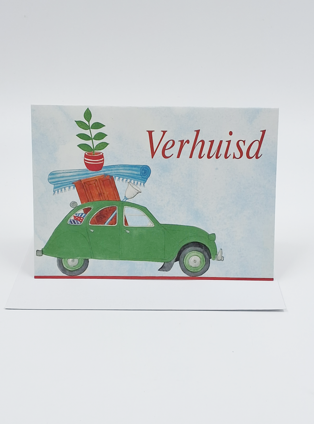 Wenskaart lelijk eendje, verhuisd (F12375)
