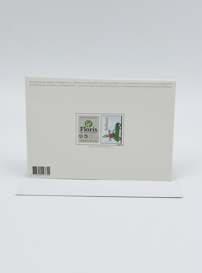 Wenskaart lelijk eendje, verhuisd (F12375)