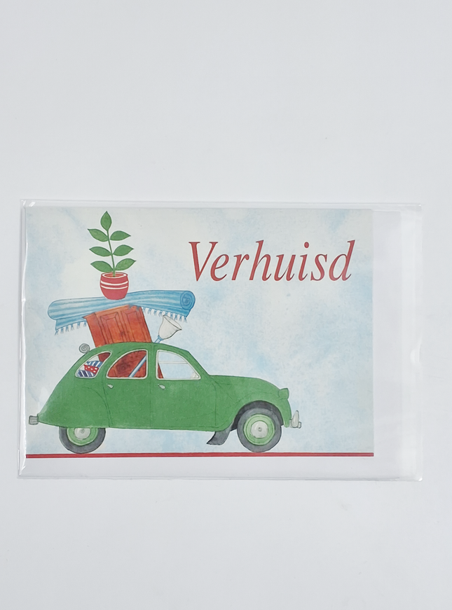 Wenskaart lelijk eendje, verhuisd (F12375)