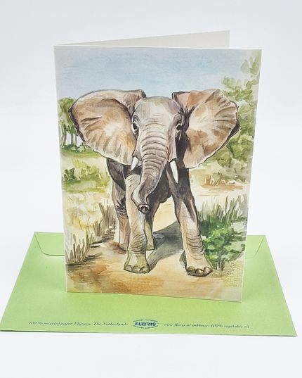 Wenskaart olifant (F12423)