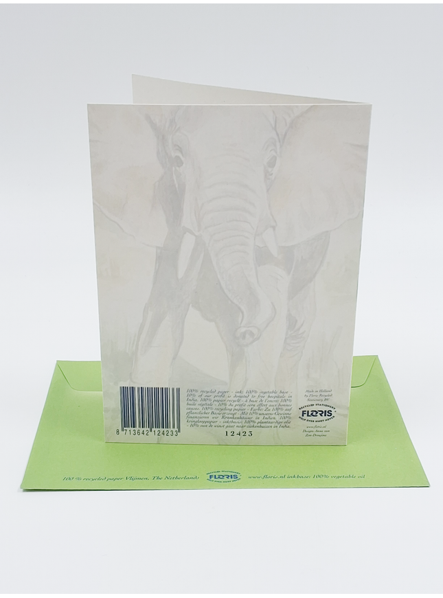 Wenskaart olifant (F12423)