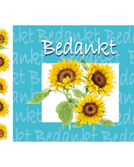 Wenskaart zonnebloemen, bedankt (F12425)
