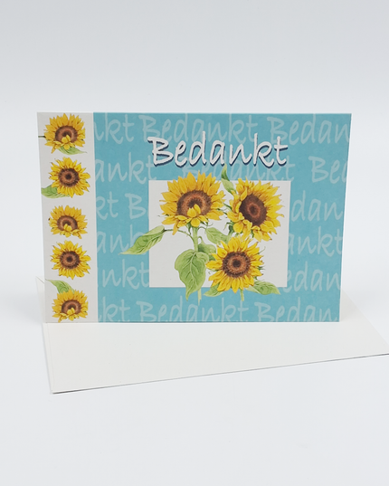Wenskaart zonnebloemen, bedankt (F12425)