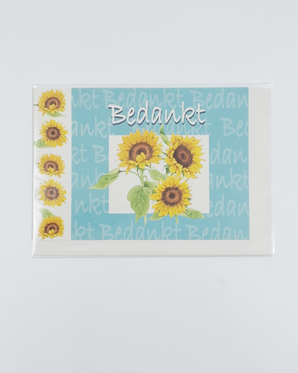 Wenskaart zonnebloemen, bedankt (F12425)