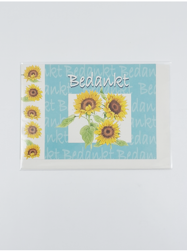 Wenskaart zonnebloemen, bedankt (F12425)