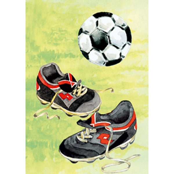 Wenskaart voetbalschoenen voetbal (F12431)