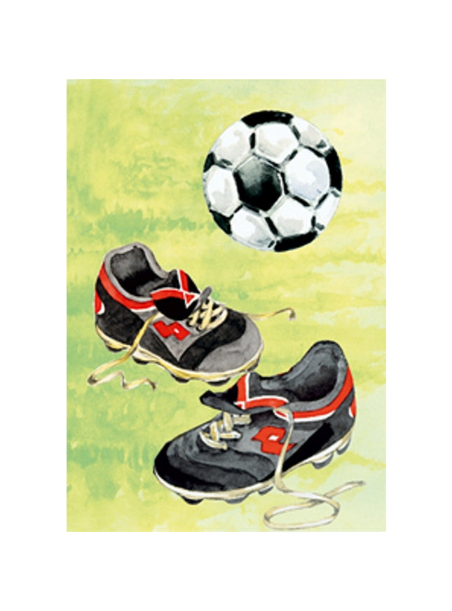 Wenskaart voetbalschoenen voetbal (F12431)