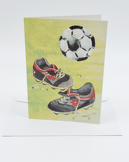 Wenskaart voetbalschoenen voetbal (F12431)