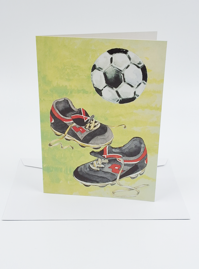 Wenskaart voetbalschoenen voetbal (F12431)