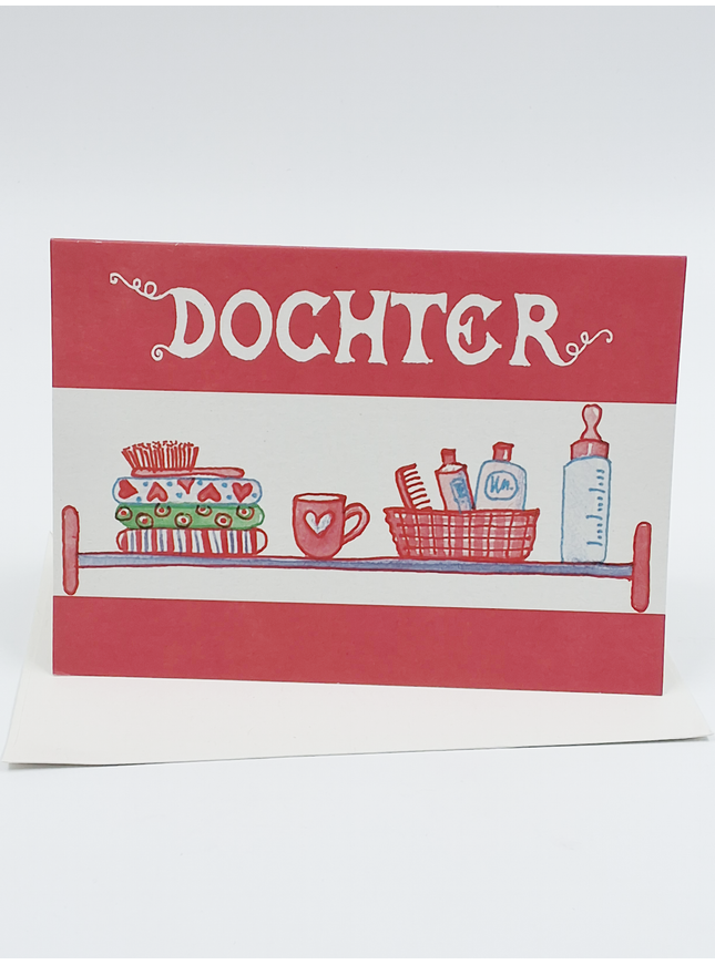 Carte de vœux rose pour la naissance d'une fille