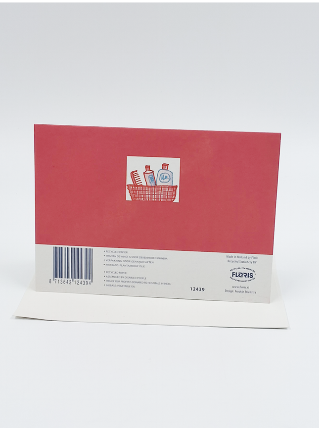 Carte de vœux rose pour la naissance d'une fille