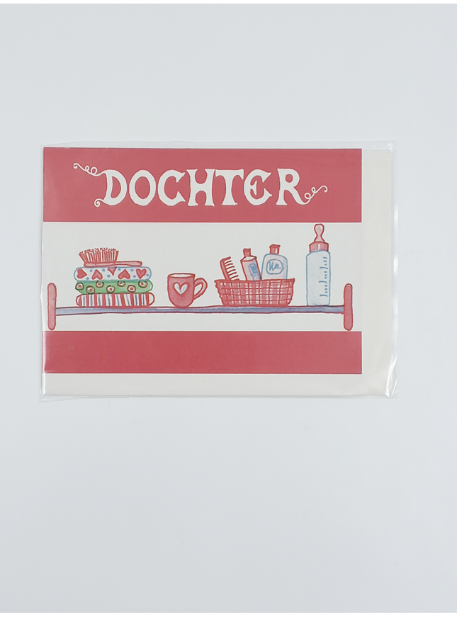 Carte de vœux rose pour la naissance d'une fille