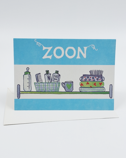 Wenskaart blauw zoon geboorte (F12440)