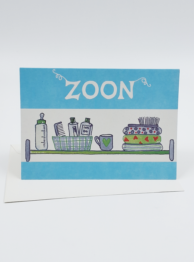Wenskaart blauw zoon geboorte (F12440)