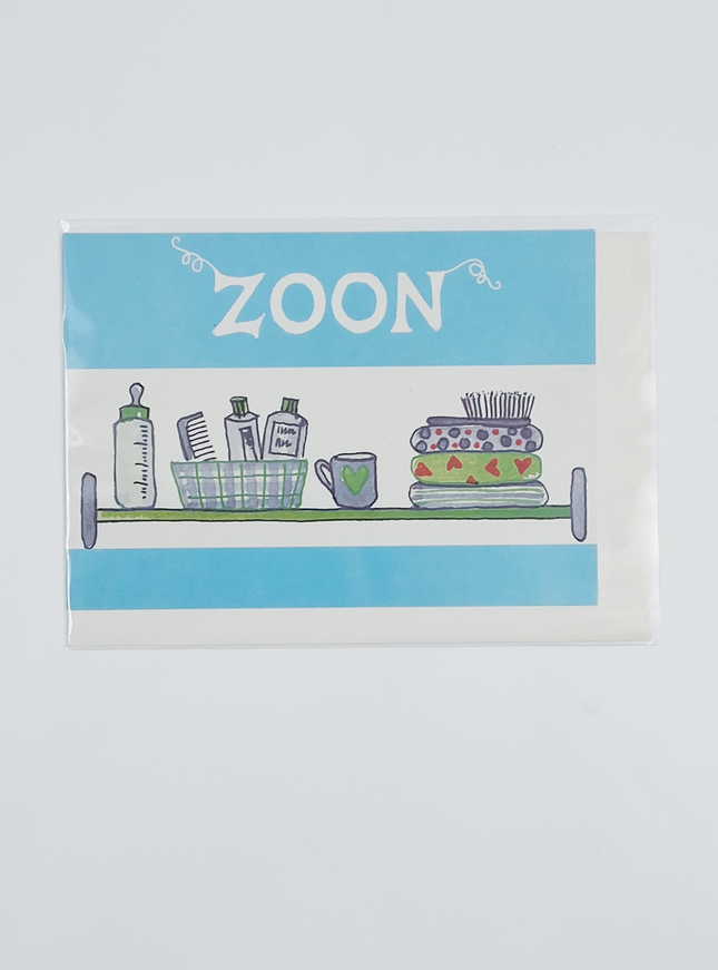Wenskaart blauw zoon geboorte (F12440)
