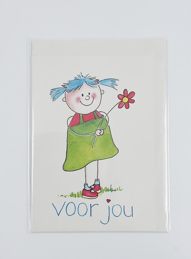 Wenskaart meisjes, voor jou (F12458)