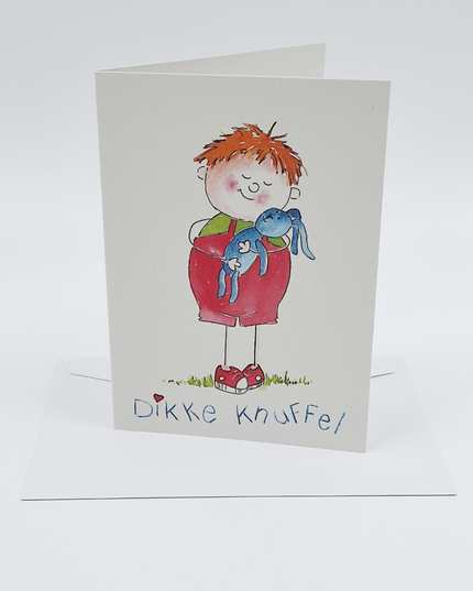 Wenskaart jongen, dikke knuffel (F12459)