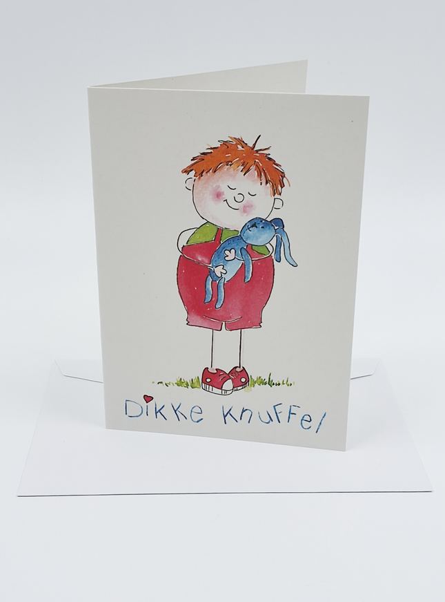 Wenskaart jongen, dikke knuffel (F12459)
