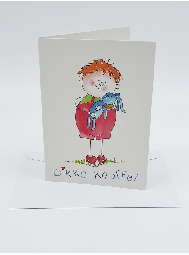 Wenskaart jongen, dikke knuffel (F12459)