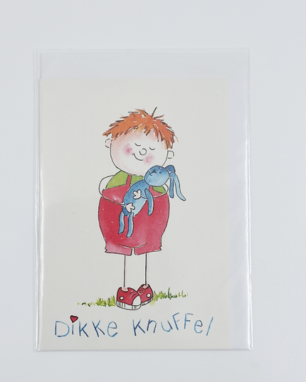 Wenskaart jongen, dikke knuffel (F12459)
