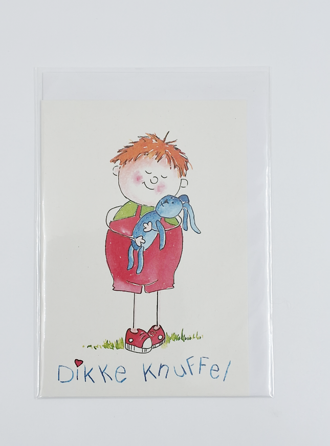 Wenskaart jongen, dikke knuffel (F12459)