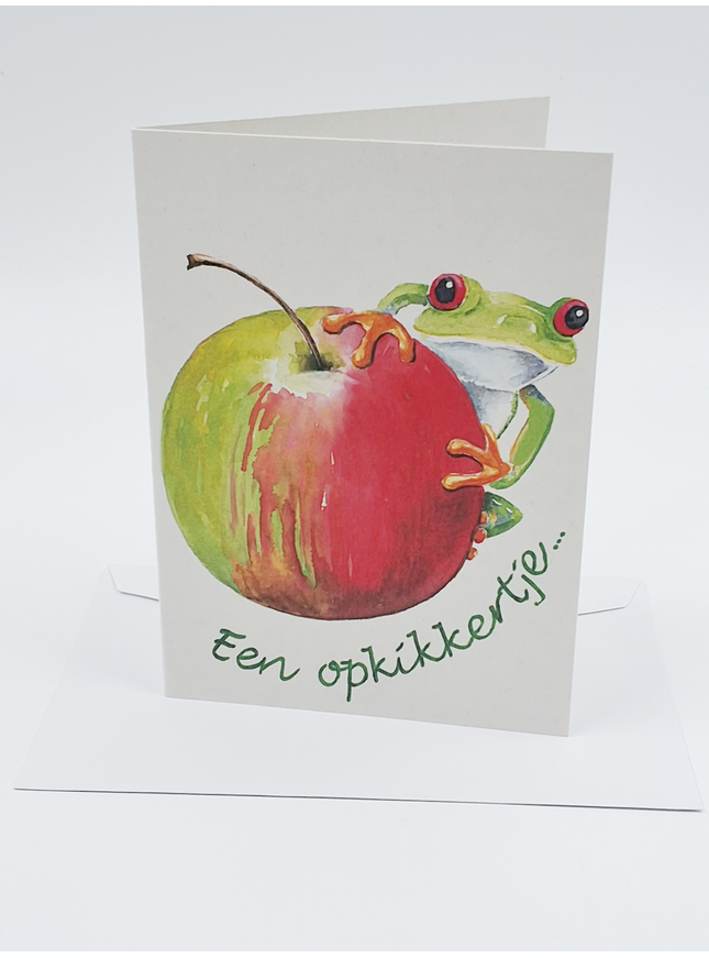 Wenskaart appel, een opkikkertje (F12460)